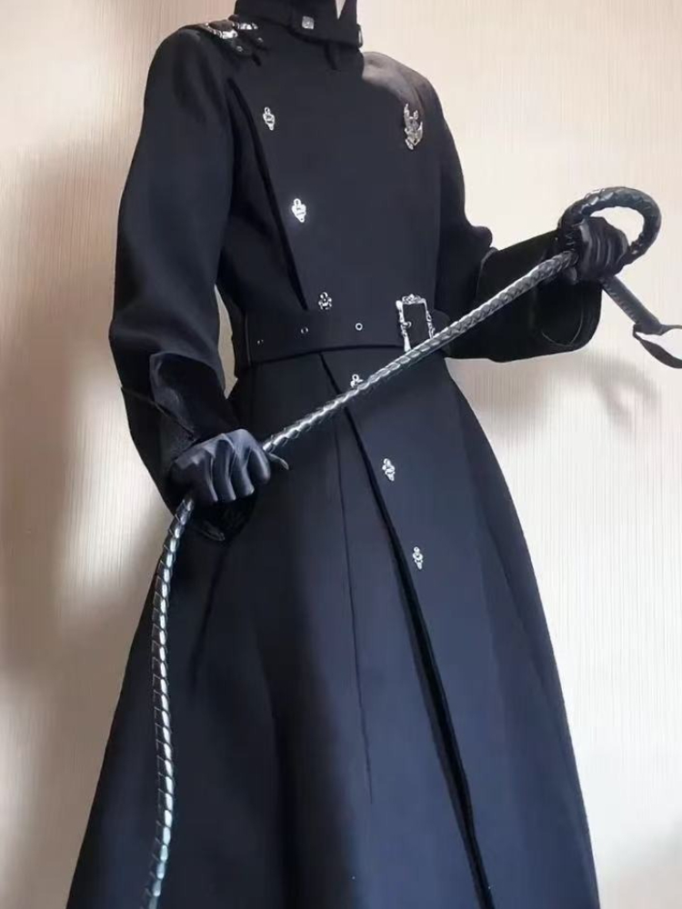 Trench Coat Formal - 2025 зимнее готическое тонкое шерстяное пальто
