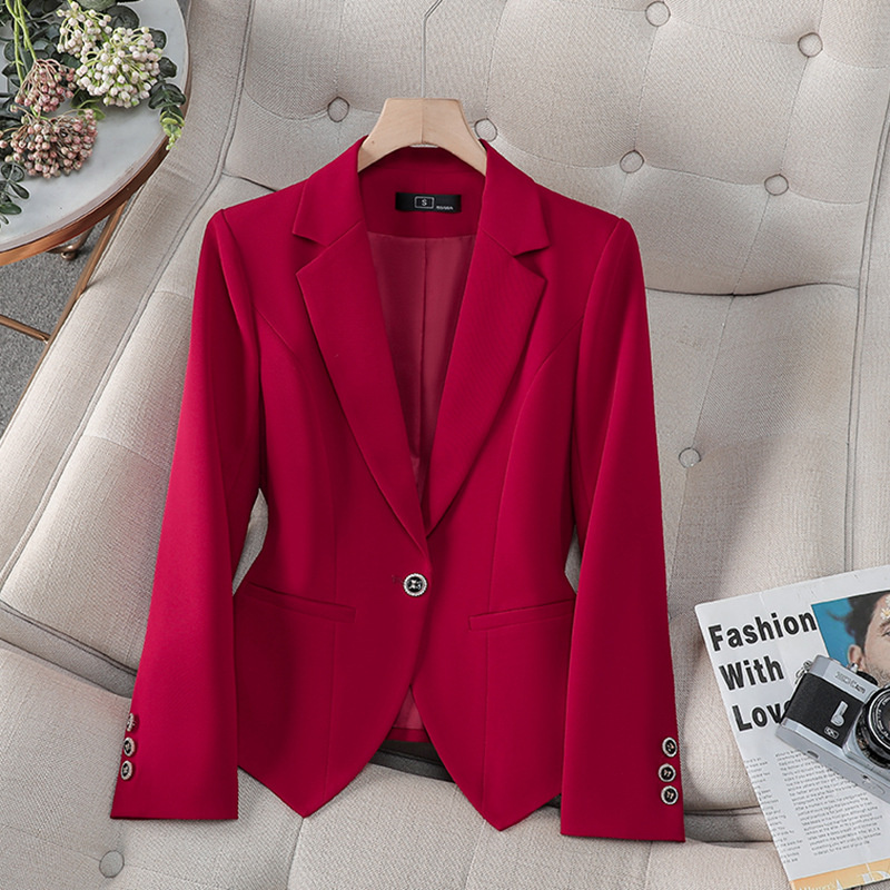 Women Formal Wear Office - Новый модный женский деловой блейзер: красный,