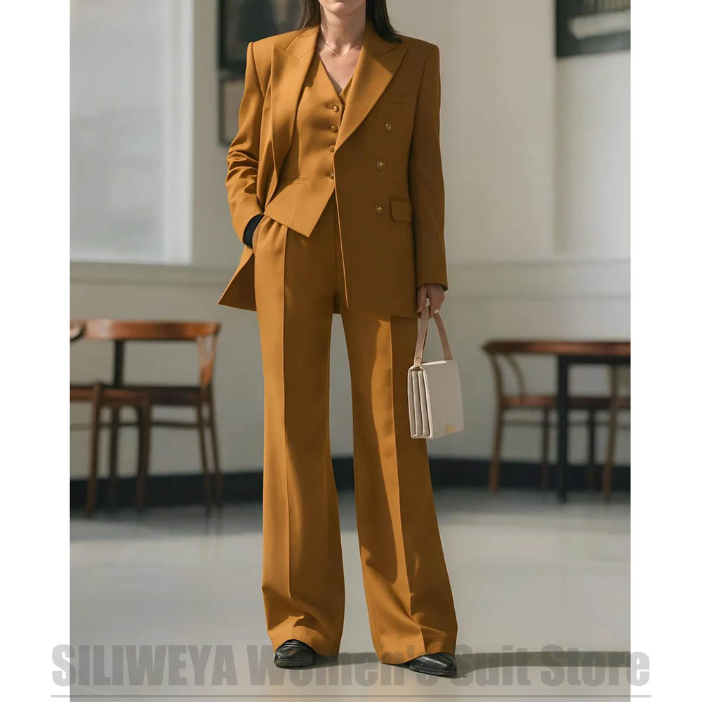 Women Formal Wear Tailor - Женский костюм из трех предметов, двубортный