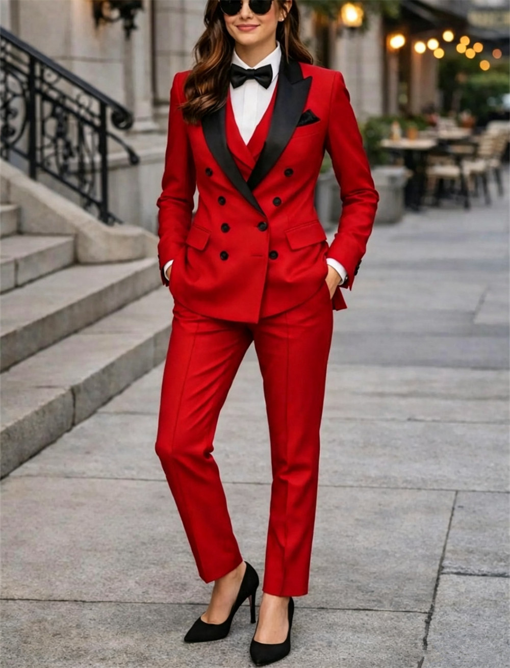 Women Formal Wear Tailor - Женские двубортные костюмы-тройки на заказ: пиджак,