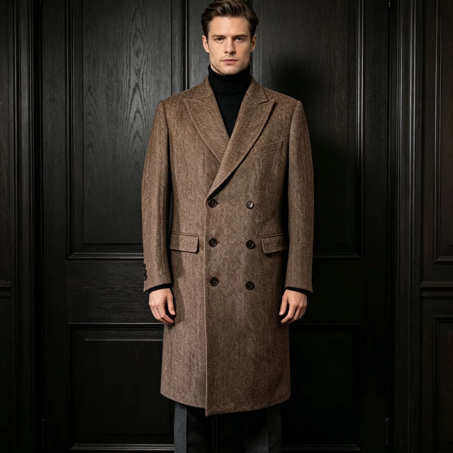 Trench Coat Formal - Мужское длинное пальто из 100% чистой