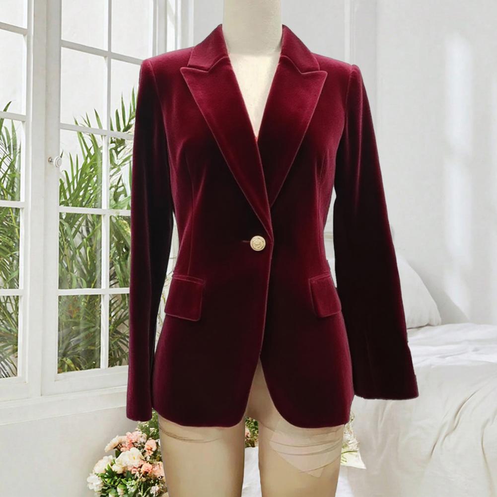 Women Formal Wear Office - Вельветовый женский пиджак большого размера с