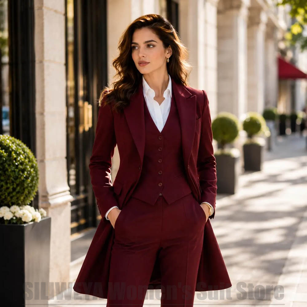 Women Formal Wear For Party - Модный женский костюм-тройка: элегантный пиджак с
