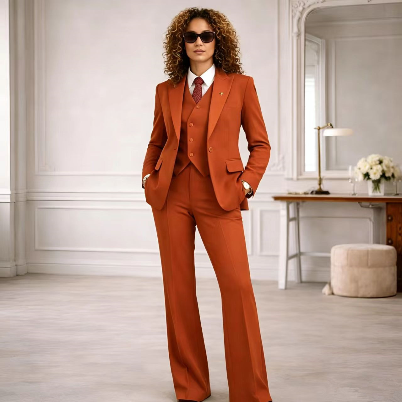 Women Formal Wear Tailor - Женский костюм Rust из 3 предметов:
