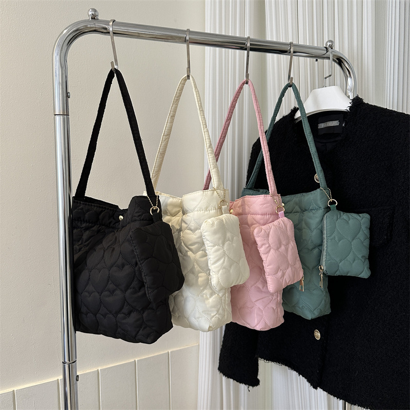 Shoulder Bag Structured - Новая модная однотонная стеганая сумка-тоут для
