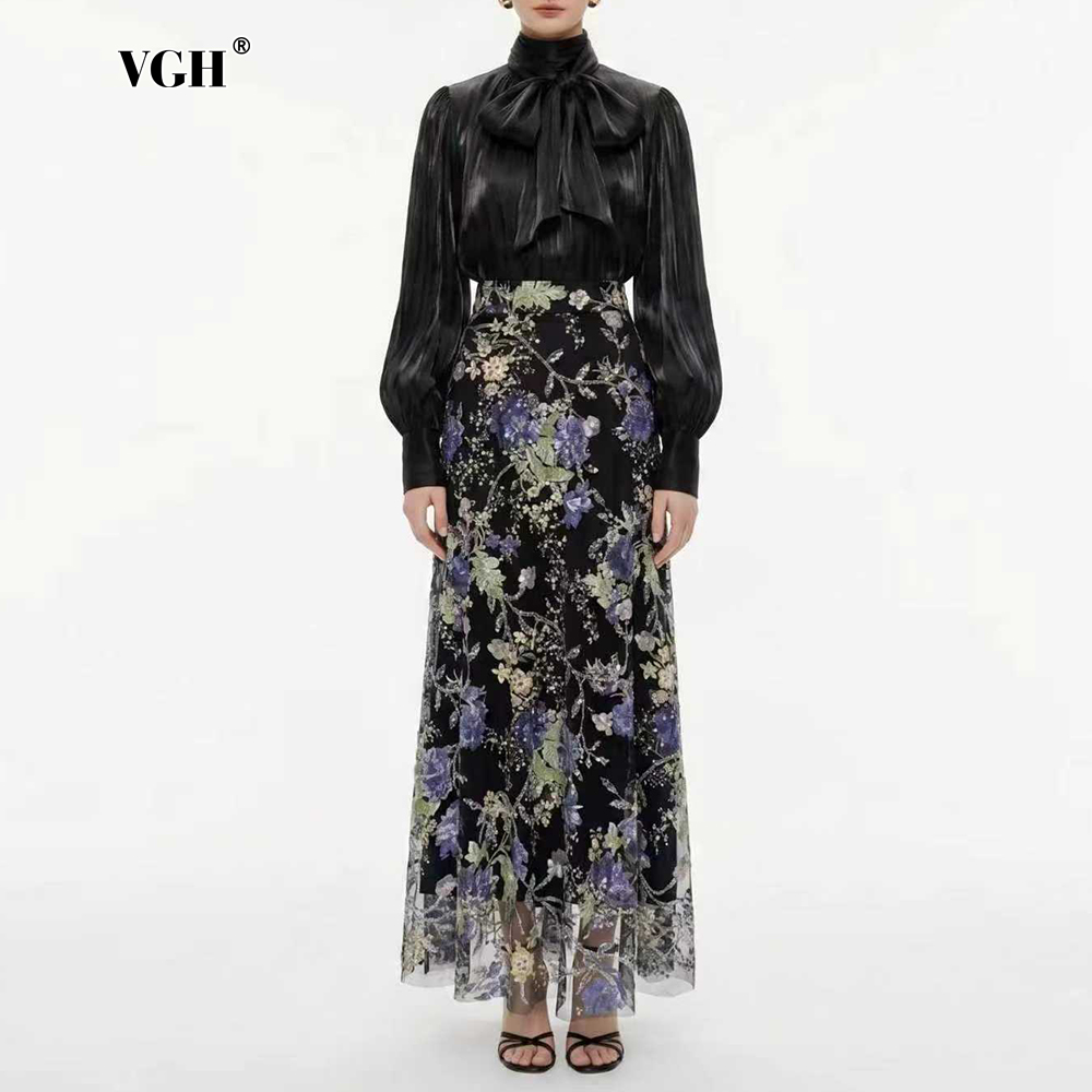 Formal Women'S Wear - Элегантный черный комплект VGH с цветочным