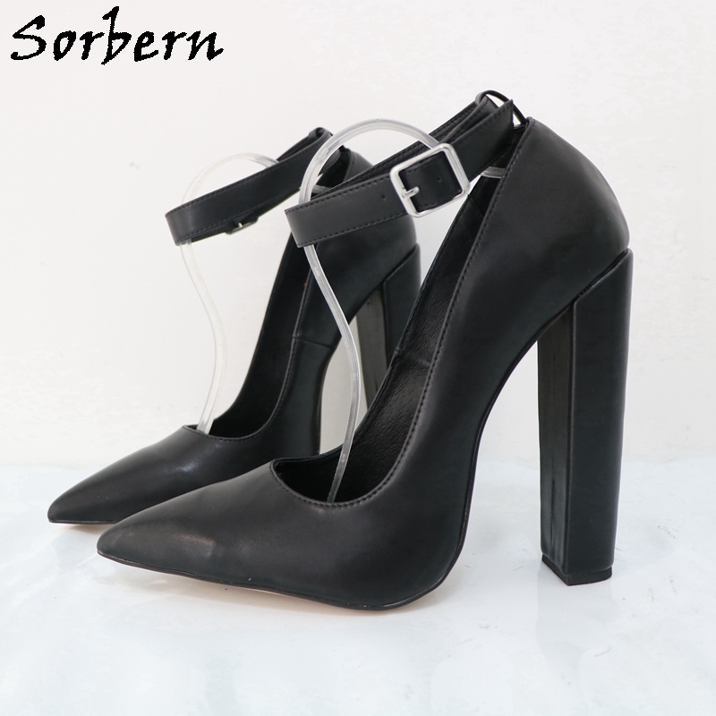 Pump Heel Block - Женские туфли-лодочки с ремешком на щиколотке,