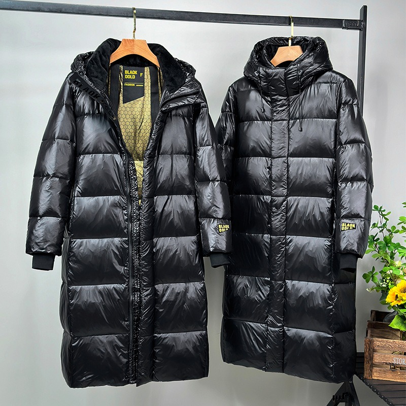 Trench Coat Formal - Зимний черный пуховик с капюшоном, женское