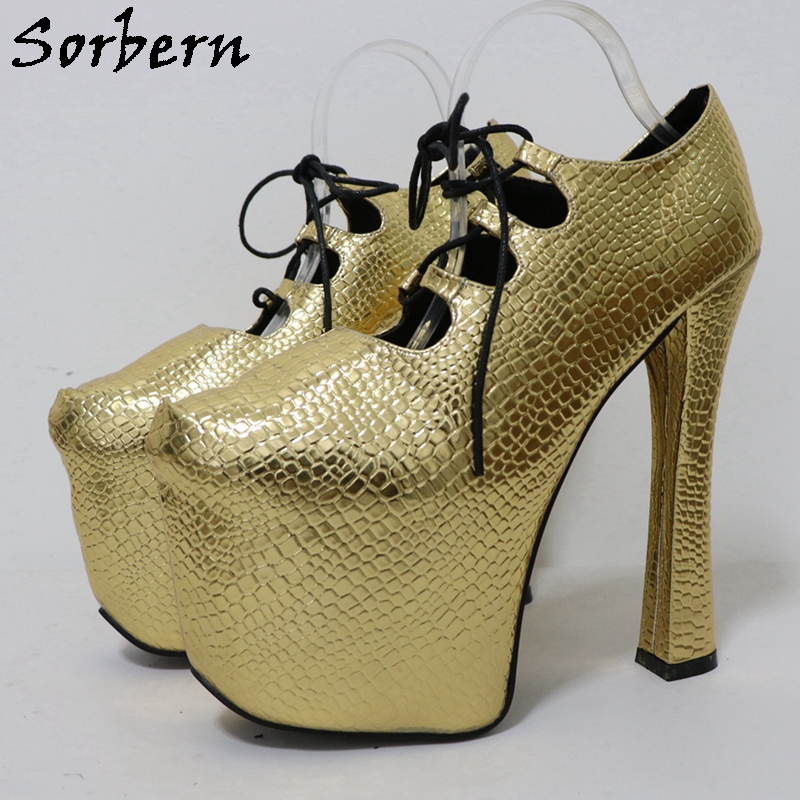 Sorbern/Золотые туфли-лодочки  – обзор и цена Pump Heel Block