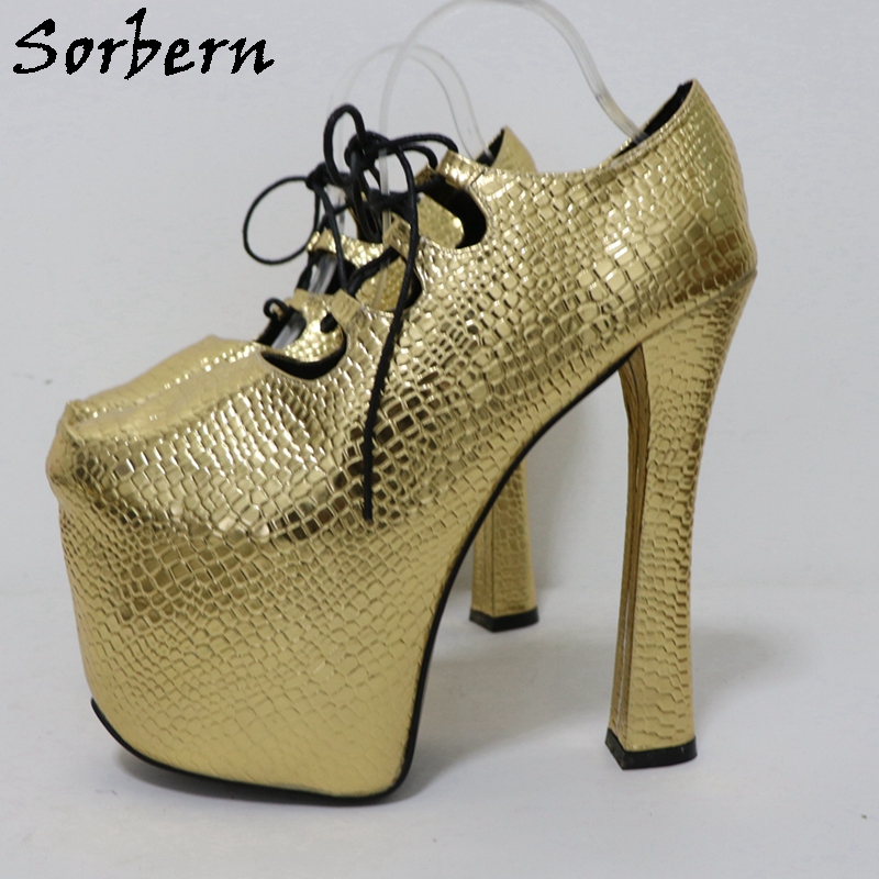 Sorbern/Золотые туфли-лодочки  – обзор и цена Pump Heel Block