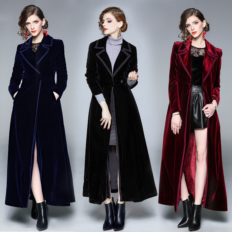 Золотая бархатная длинная ветр – обзор и цена Trench Coat Formal