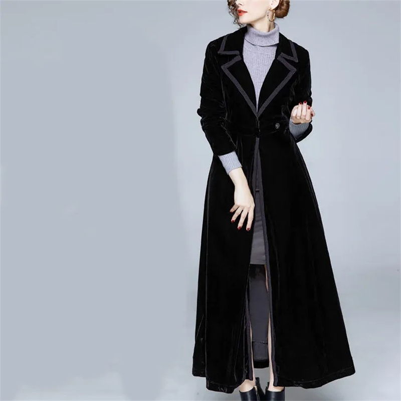 Золотая бархатная длинная ветр – обзор и цена Trench Coat Formal
