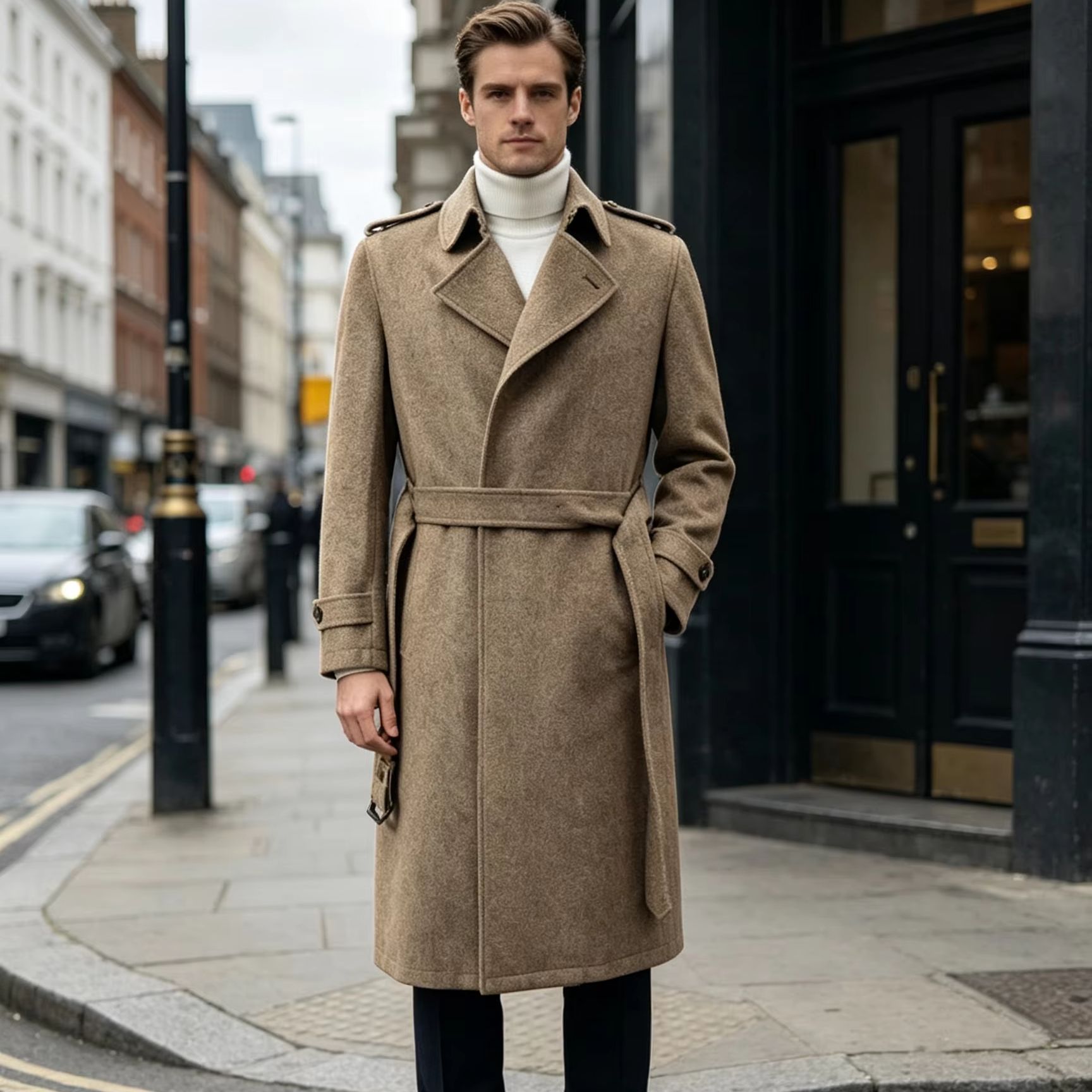 Мужское длинное пальто из 100% – обзор и цена Trench Coat Formal